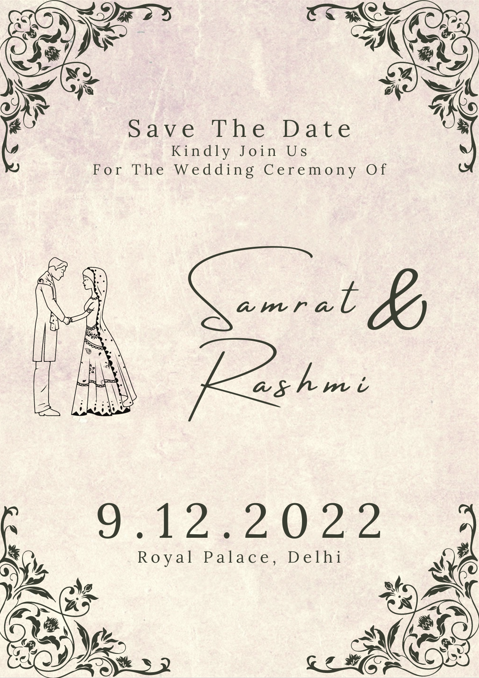 Wedding invitation format 1 front page