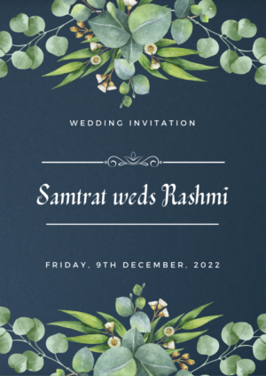 Wedding invitation card format 4 front page