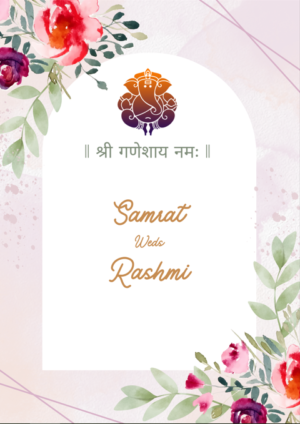 Wedding invitation card format 3 front page
