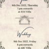 Wedding invitation format 1 dates page