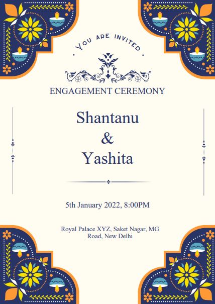create engagement ceremony card online
