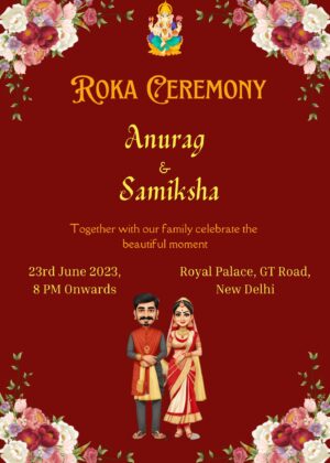 Roka ceremony card Ganeshji 1