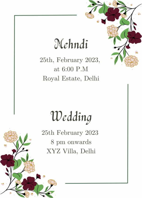 wedding invitation floret page 3