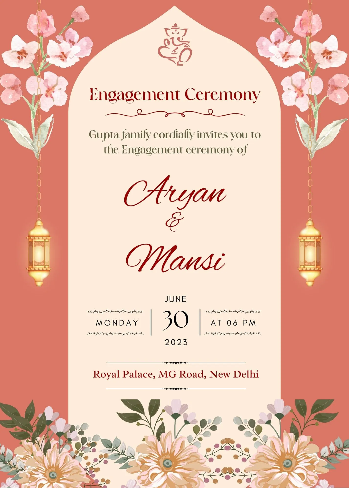 Engagement ceremony invitation lovely