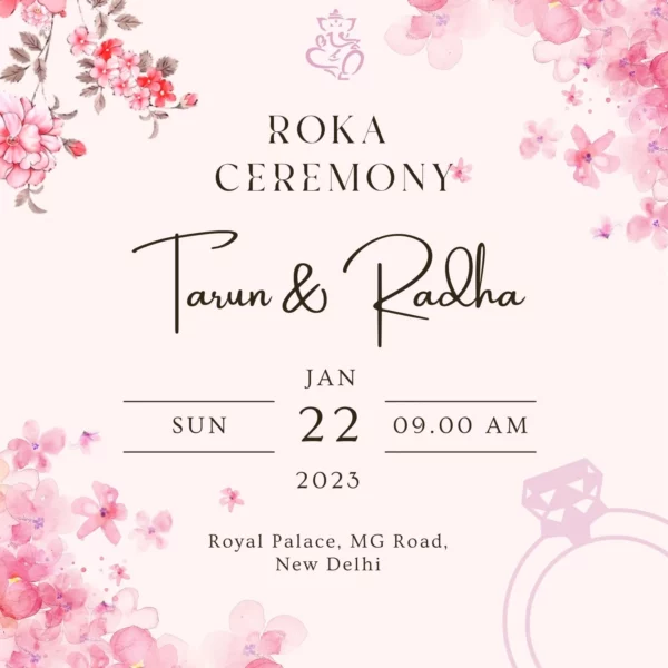 Roka invitation card online