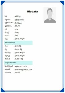 Telugu Marriage Biodata Sample