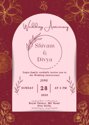 Wedding Anniversary invitation