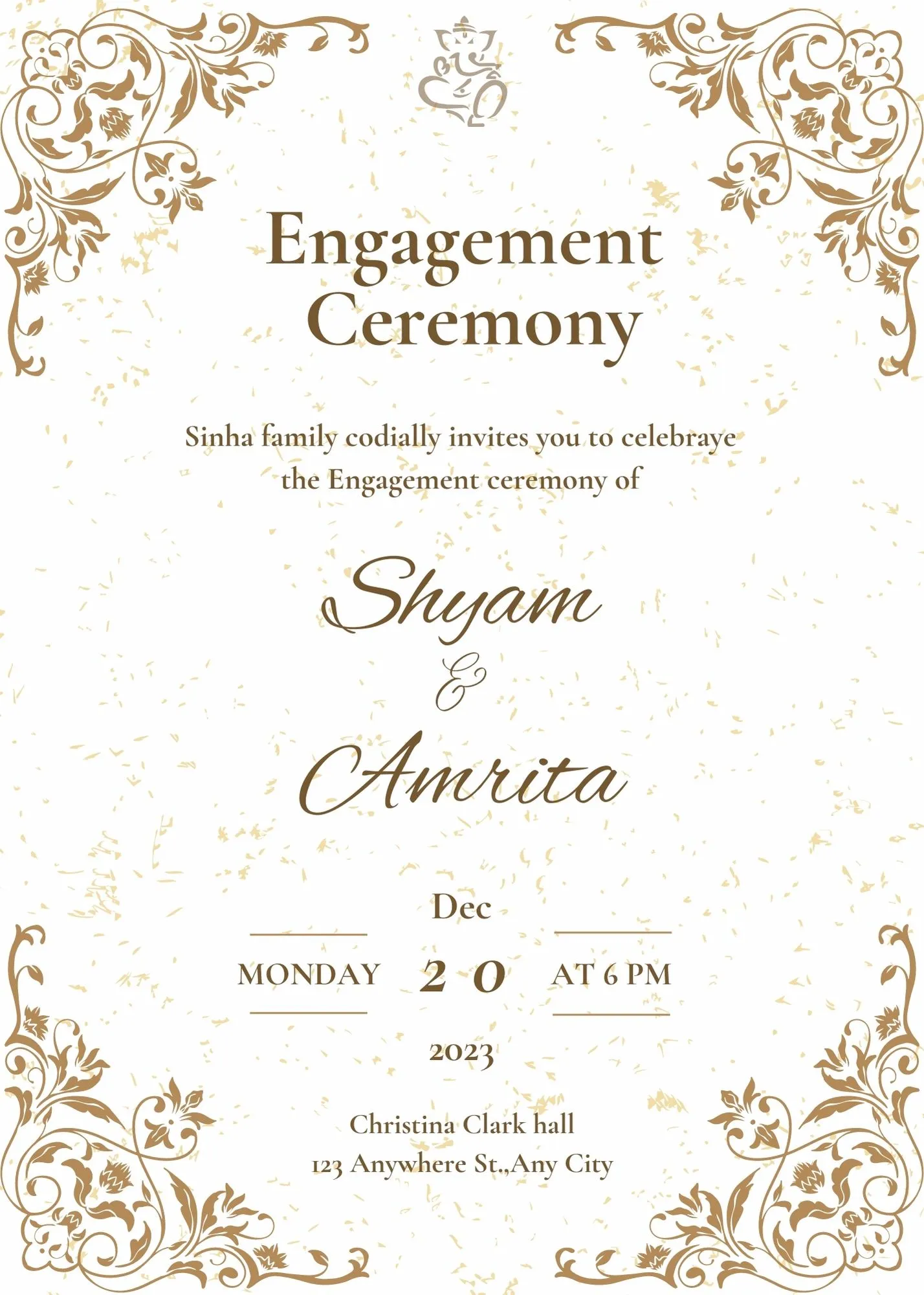 Video Engagement ceremony card