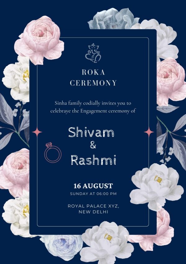 Indian Roka invitaiton card