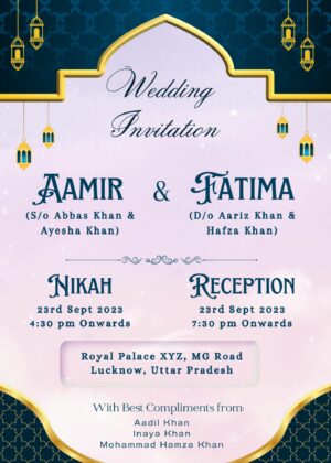 muslim wedding card format pdf
