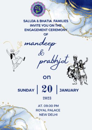 Punjabi engagement invitation card