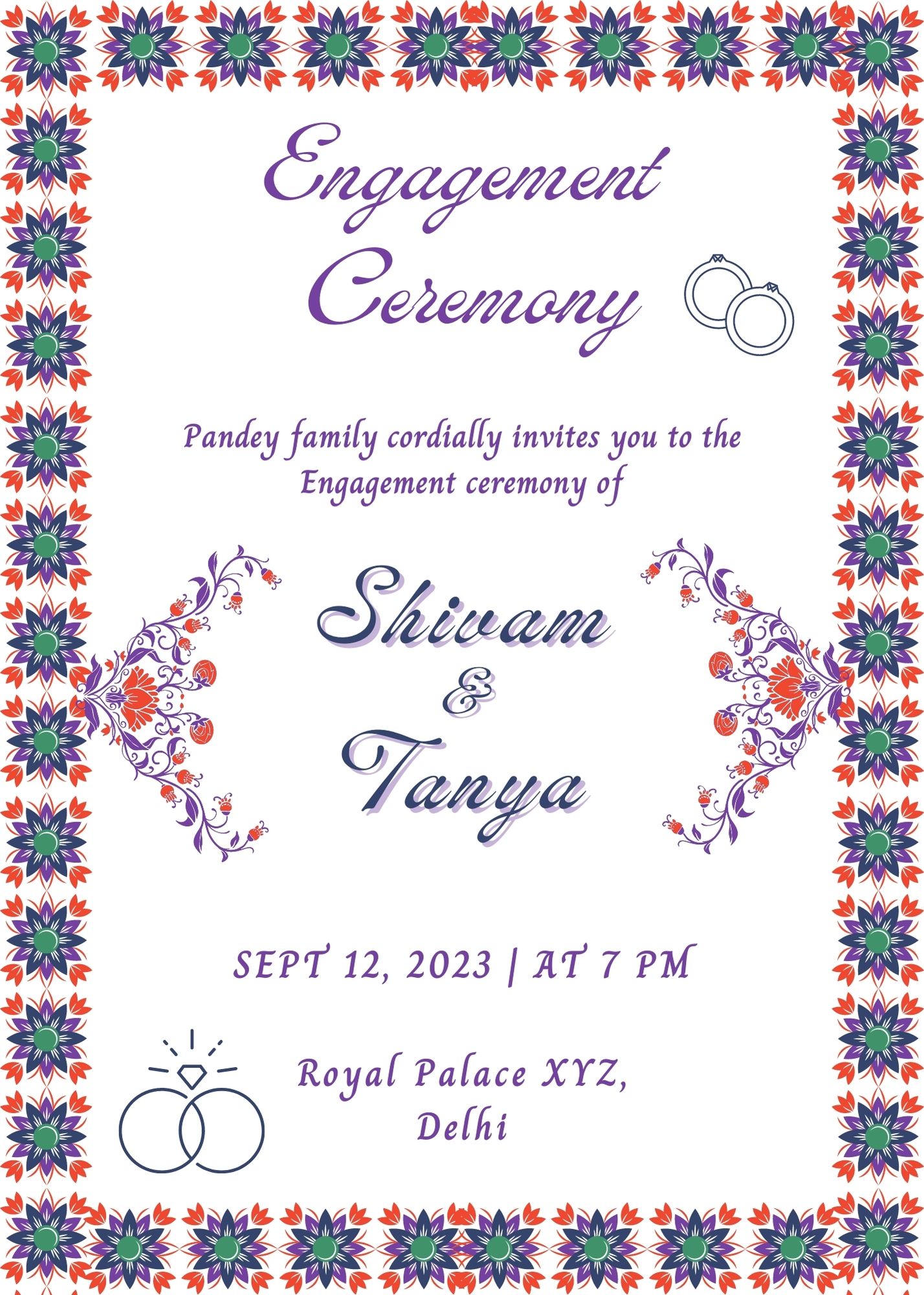 Ring ceremony card download free