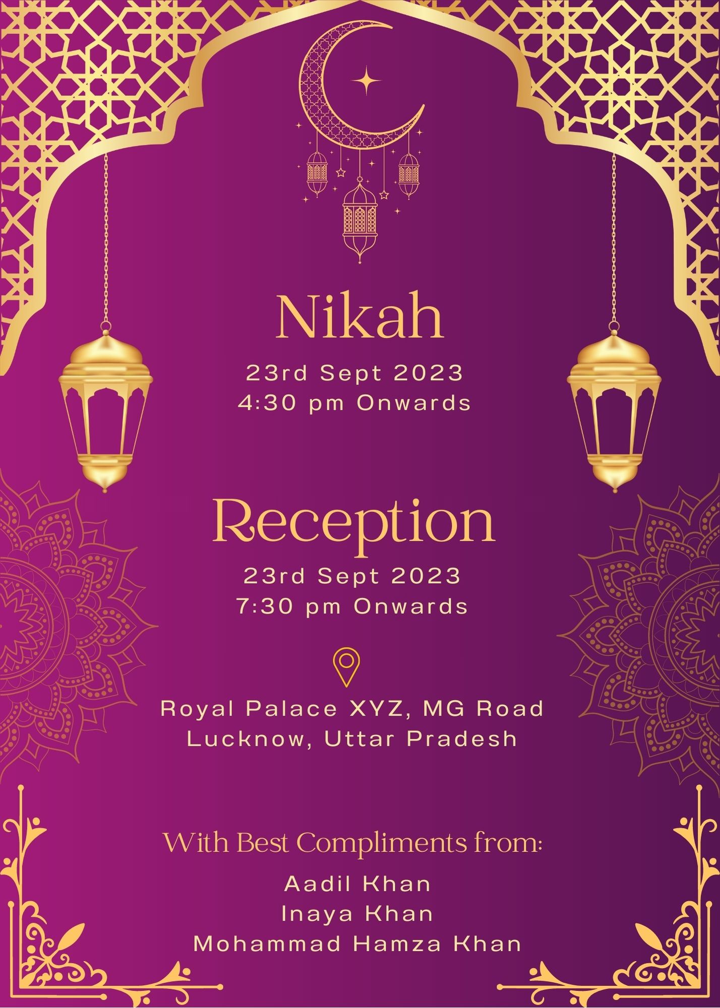 muslim wedding card design