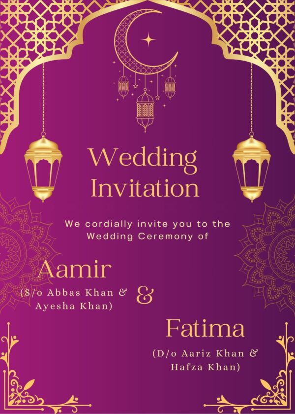 muslim wedding invitation card online