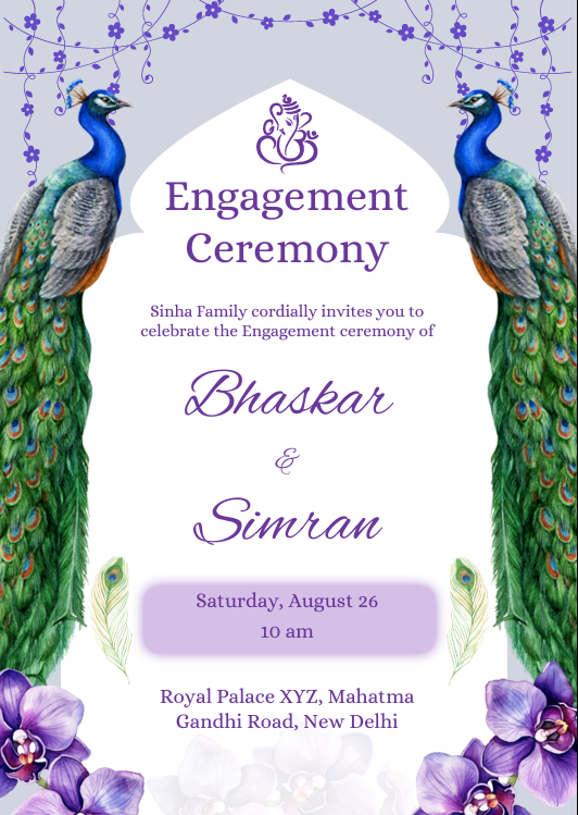 Indian Engagement invitation card maker