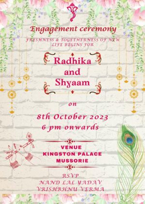 Ring ceremony card for Hindu