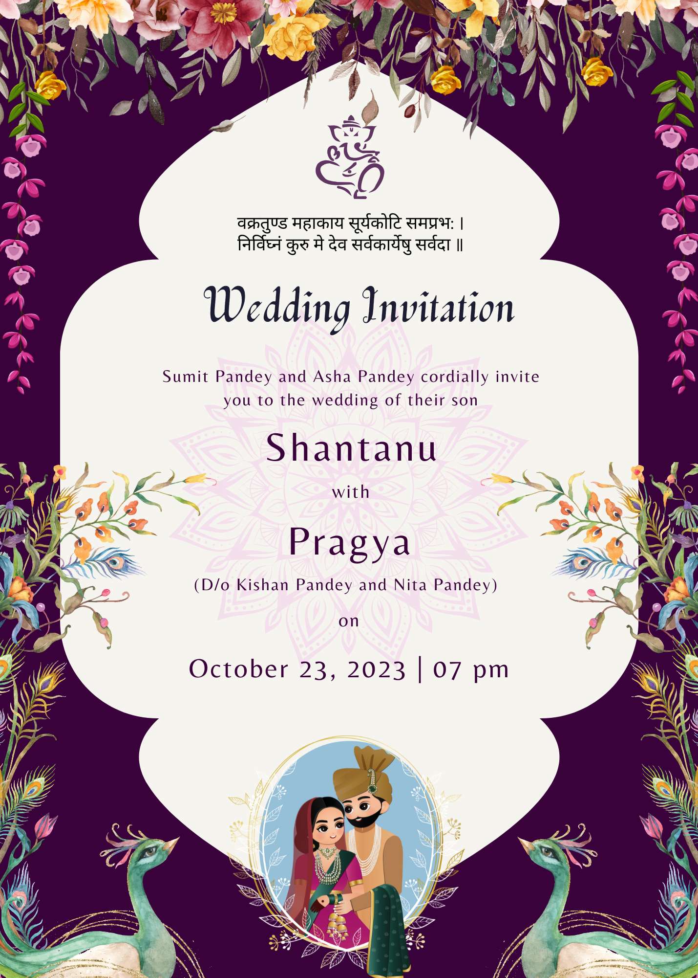 indian wedding invitation templates