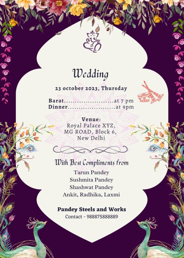 make indian wedding card online