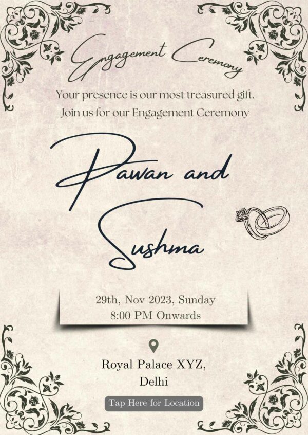 Engagement ceremony invitation card