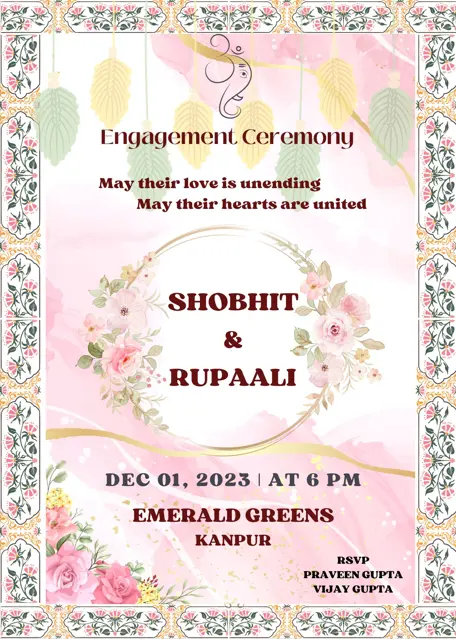 Engagement invitation with RSVP