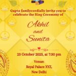 Engagement invitation card with Krishna design