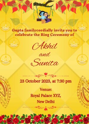 Engagement invite with Krishna