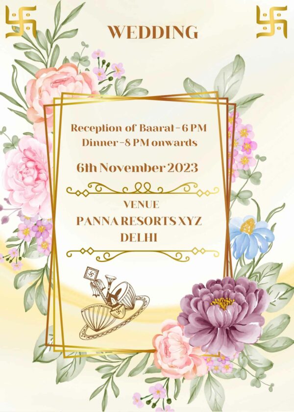 Floral Wedding invitation details