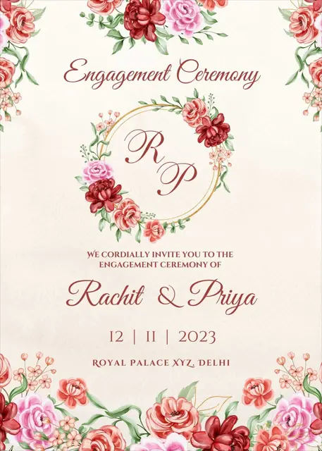 Indian ring ceremony card