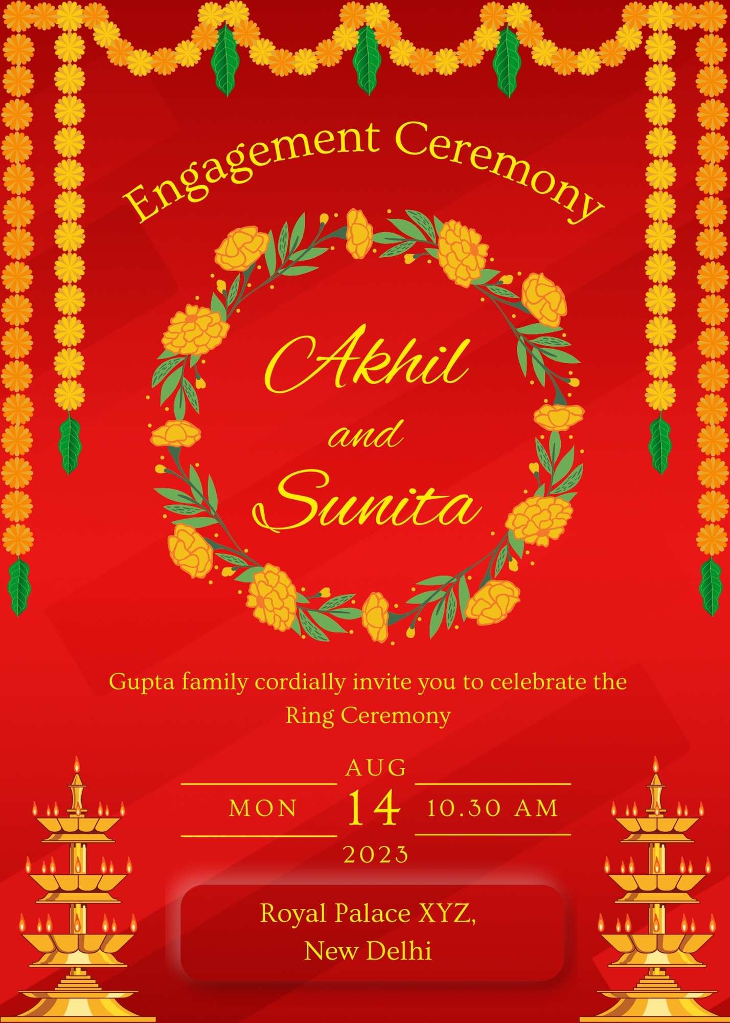 Indian engagement card