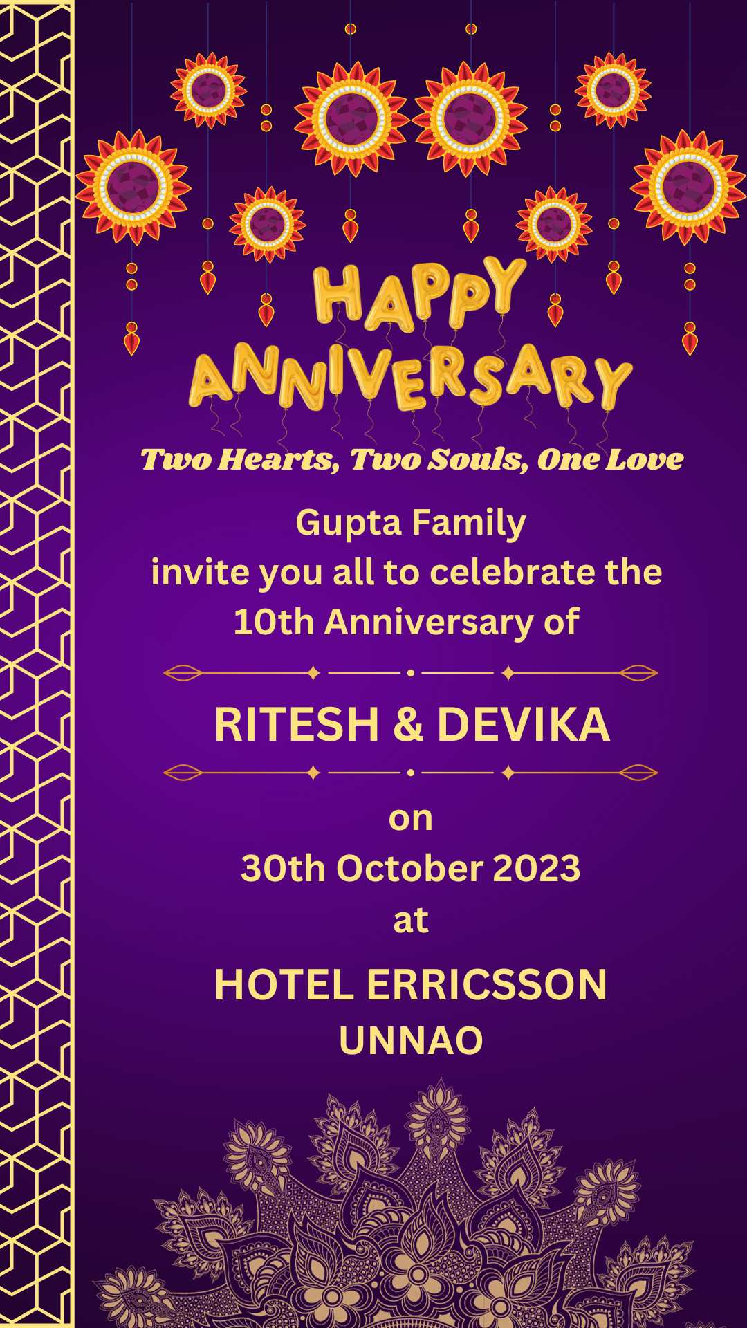 10th wedding anniversary invitation