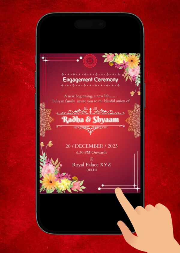 Engagement ceremony invitation mobile view