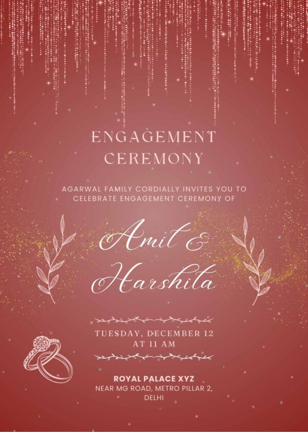 Engagement invitation with Glitters