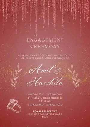 Engagement invitation with glitters
