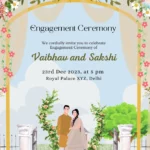 Engagement Ceremony Card with Landscape design Background