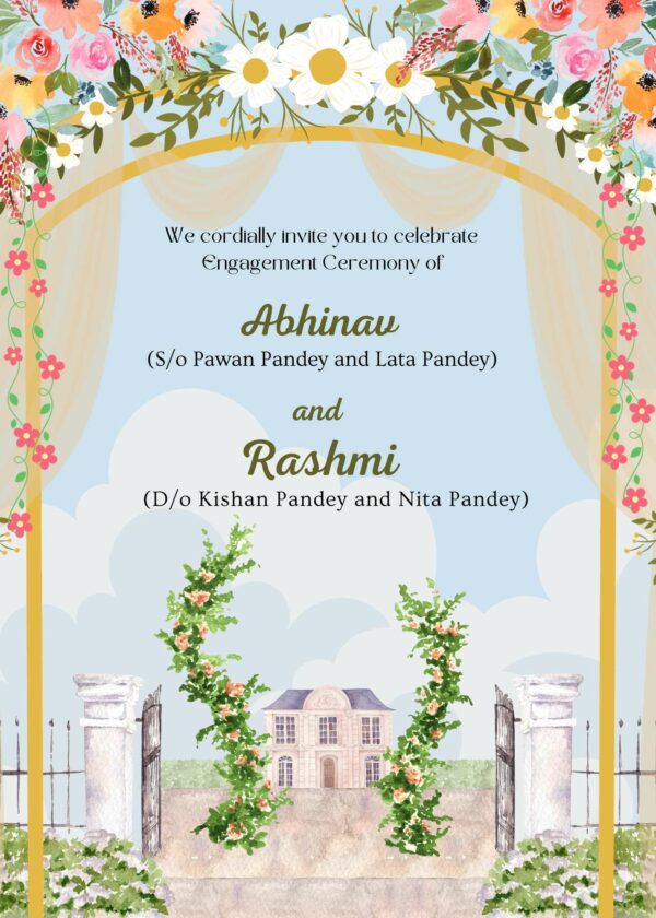 English Wedding invitation card