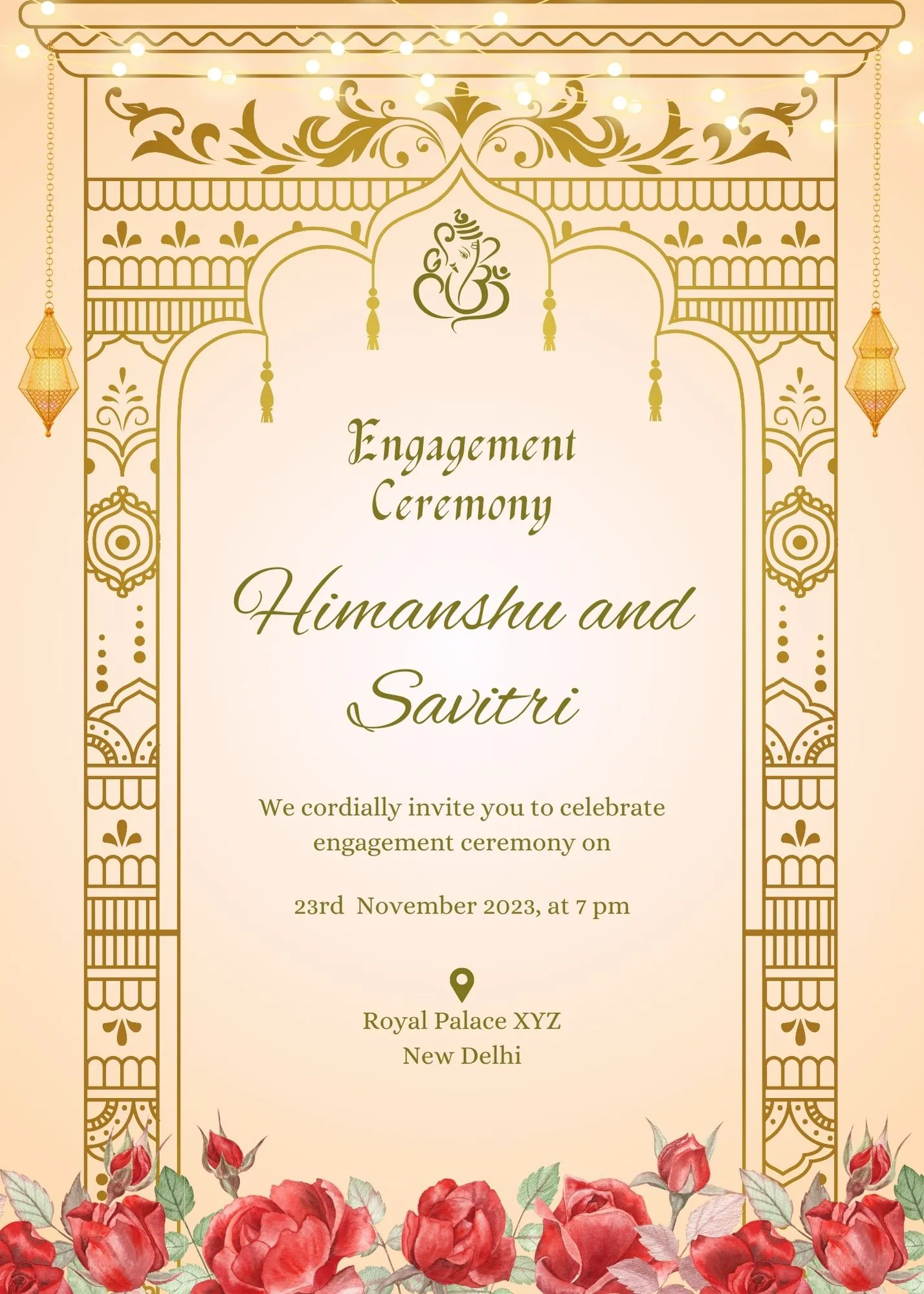 Hindu Engagement Invitation card