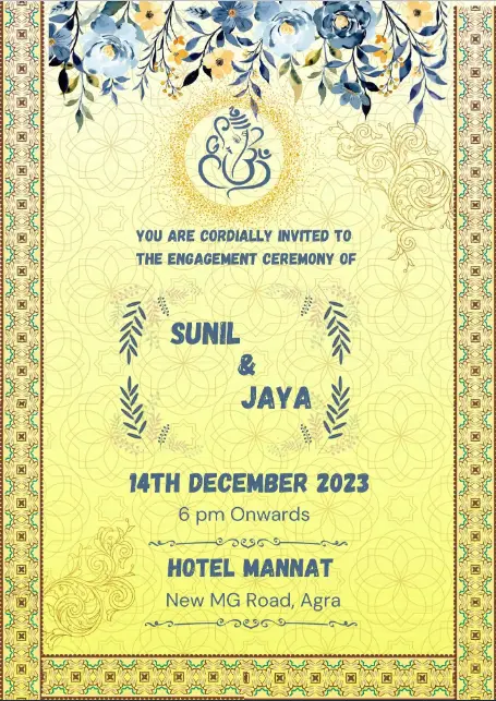 Indian Ring ceremony card design