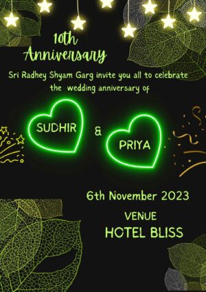 Indian wedding anniversary invitation