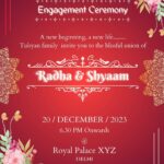 Engagement Ceremony Invitation card Incredible design