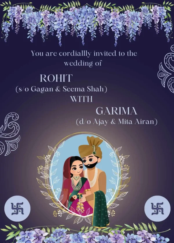 Wedding invitation card Indian