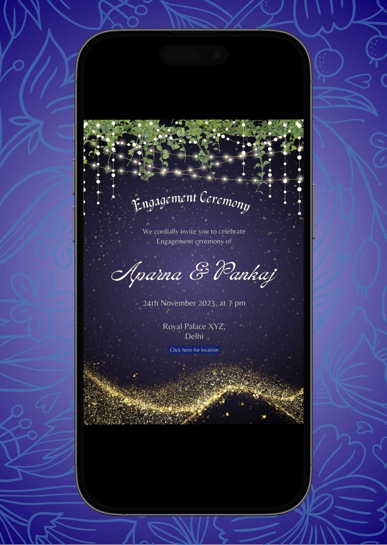 Ring ceremony invitation mobile view