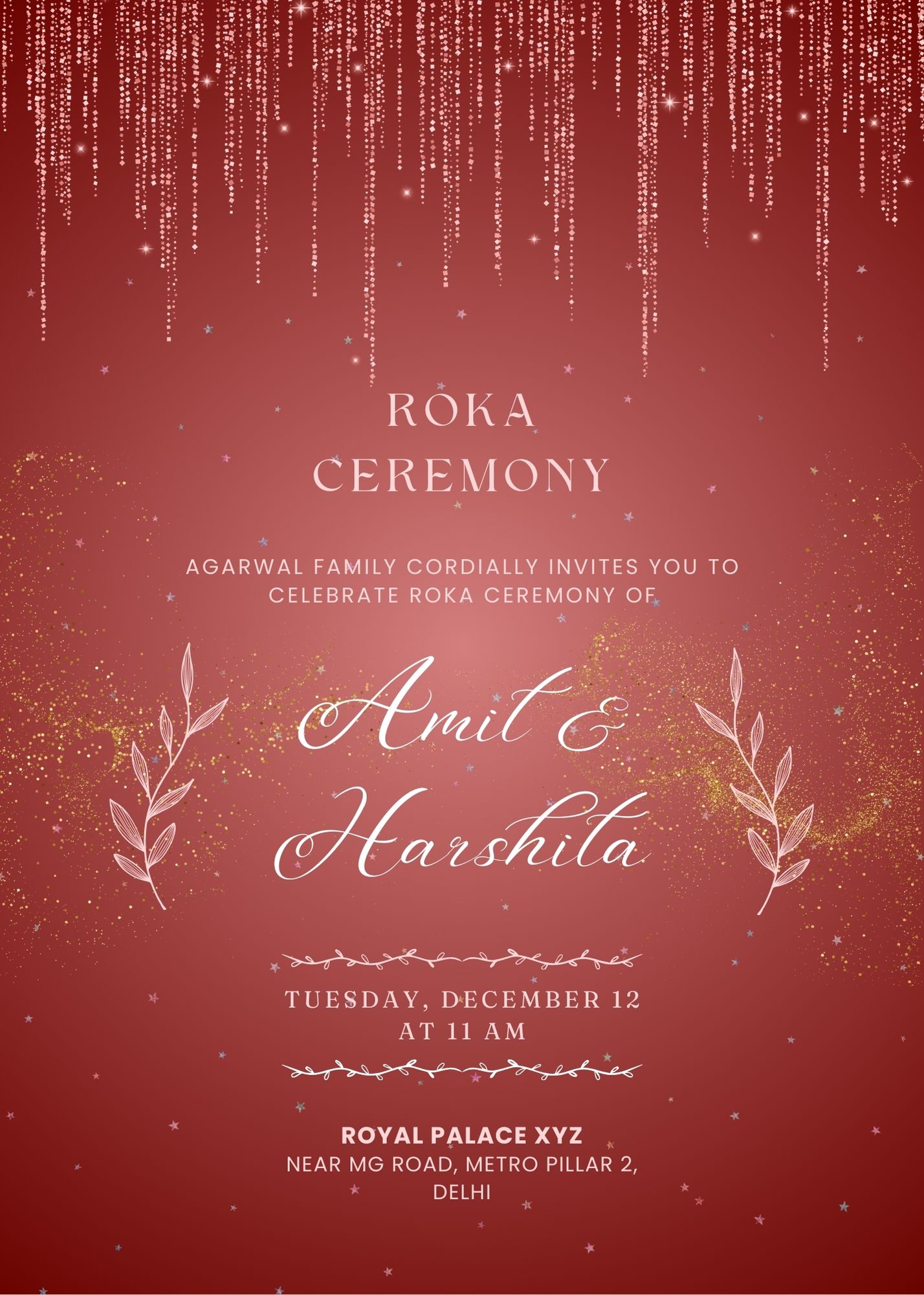 Classy Roka invitation