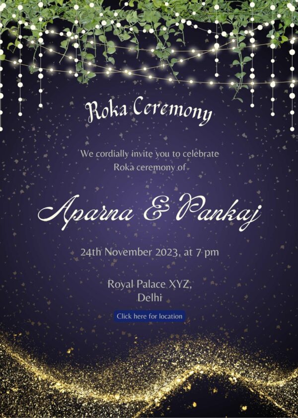 Roka Invite with stars background