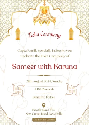 Invitation for Roka ceremony