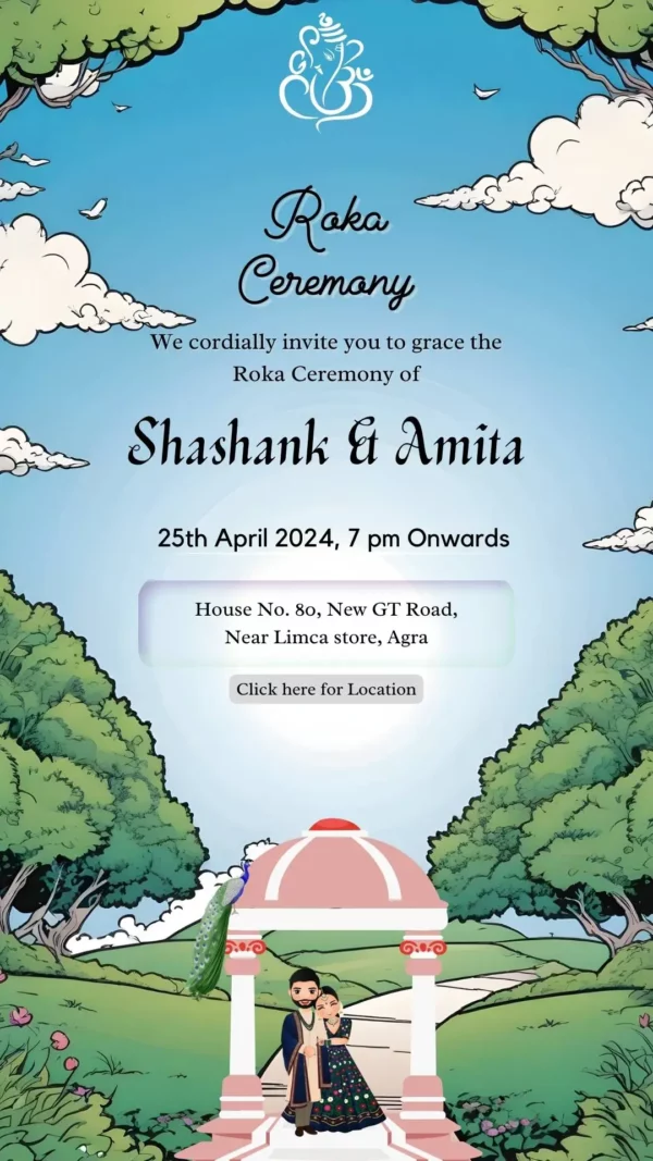Roka ceremony invitation card online