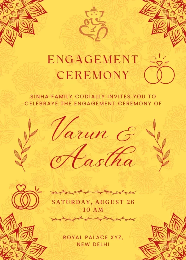 Engagement invitation card template