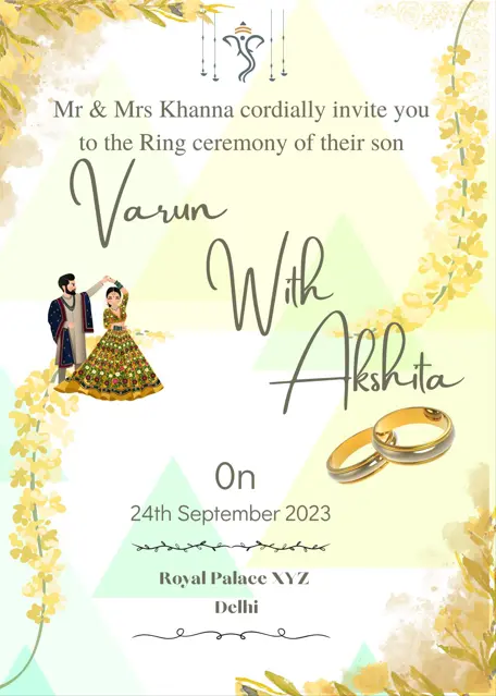 engagement card western style template for whatsapp