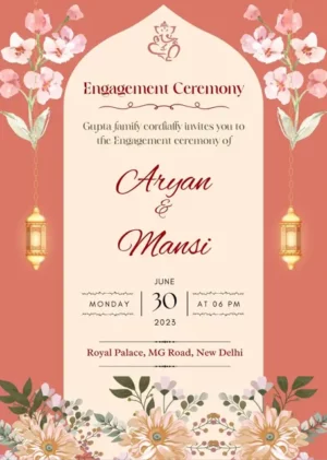Lovely Engagement ceremony invitation