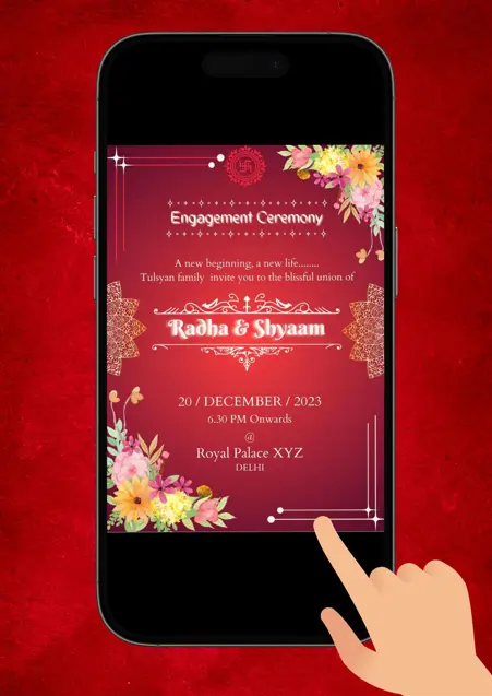 Engagement ceremony invitation mobile template