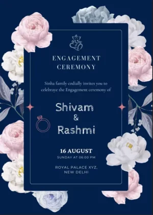 Ring ceremony card